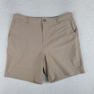 FAHARTY All Day Shorts Mens 34 Beige Stone 7" Hybrid Chino Performance Golf